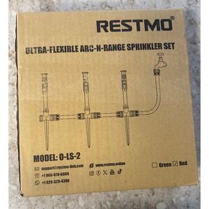 RESTMO Ultra-Flexible Arc-N-Range‎ Sprinkler Set Red O-LS-2 with 30ft Hose